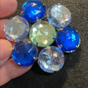 GAP Blue and Silver Crystal Brooch